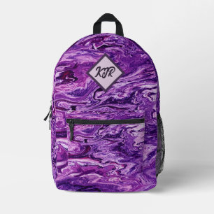 Dark Amethyst Marble Melt Printed Backpack