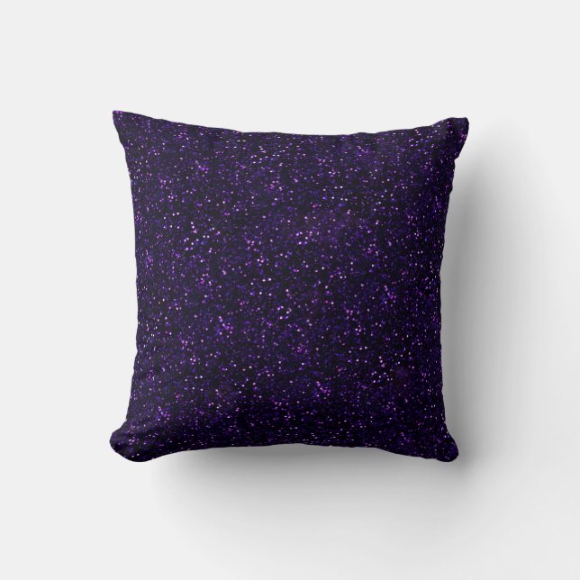 Dark Amethyst Purple Glitter Cushion (Front)