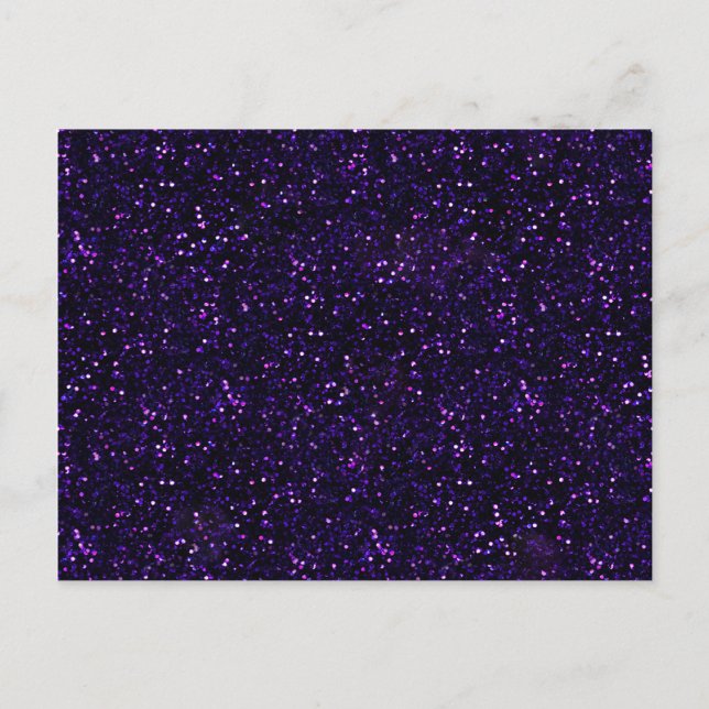 Dark Amethyst Purple Glitter Postcard (Front)