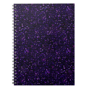 Dark Amethyst Purple Glitter Spiral Notebook