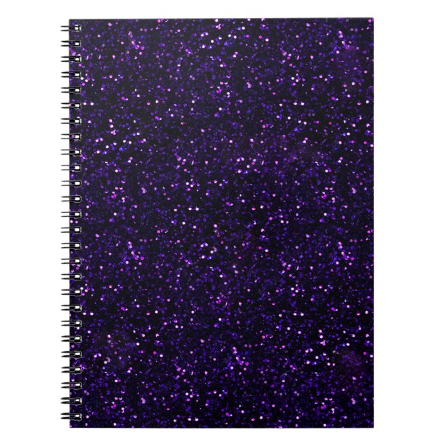 Dark Amethyst Purple Glitter Spiral Notebook (Front)