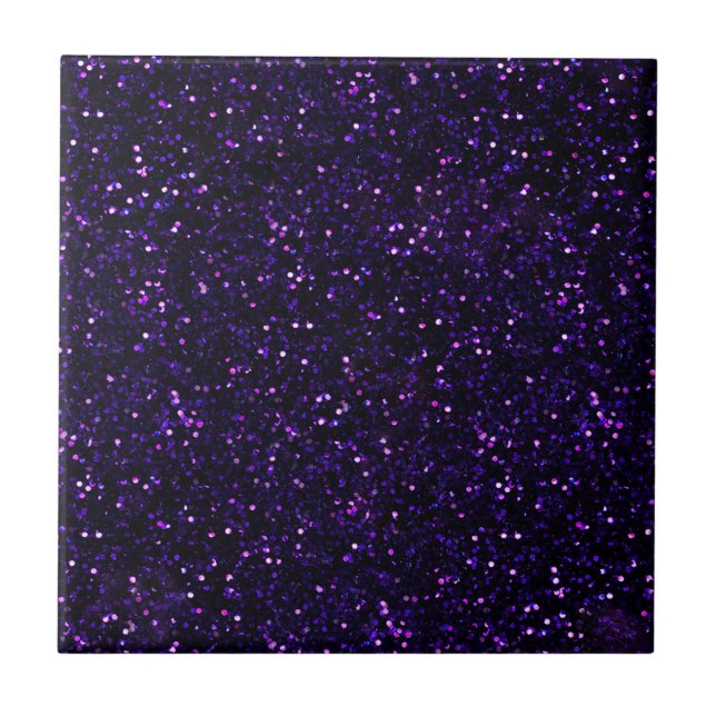 Dark Amethyst Purple Glitter Tile (Front)