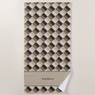 Dark and Beige Shades Colour Blocks Beach Towel