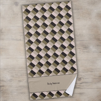 Dark and Beige Shades Colour Blocks Beach Towel