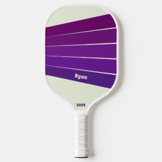 Dark and Deep Purple Retro Lines Pickleball Paddle