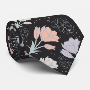 dark and flowers tie