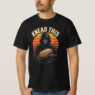Dark and Funny Bread Pun with Hooded Figure T-Shirt