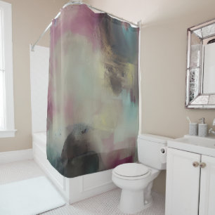 Dark and light abstract colour blend shower curtain