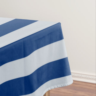 Dark and Light Blue Stripes Tablecloth