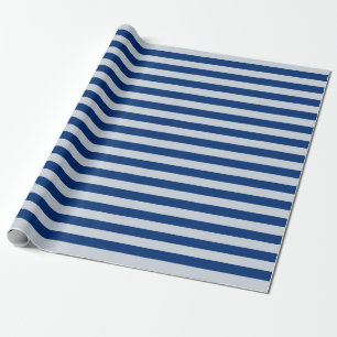 Dark and Light Blue Stripes Wrapping Paper
