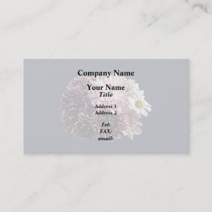 Dark and Light Mums and Daisies Business Card