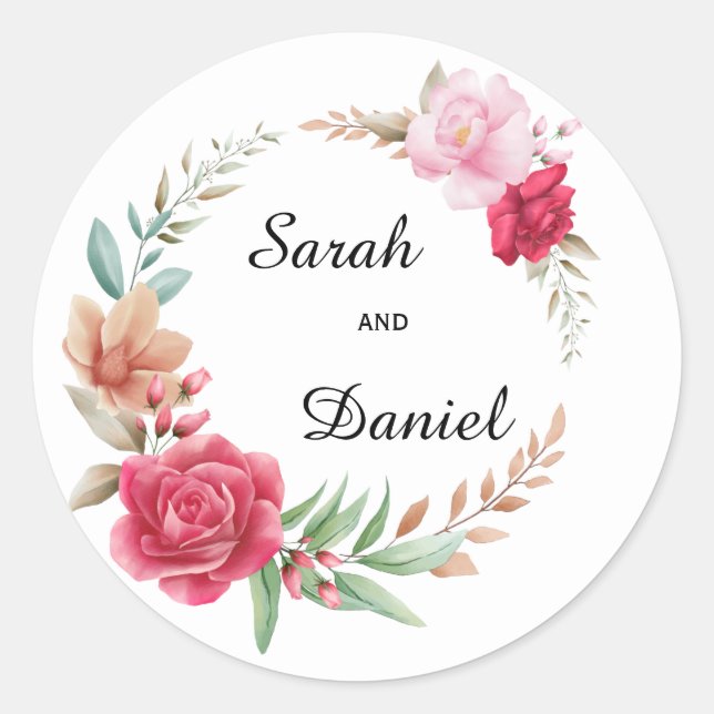 Dark and Light Pink Rose Blush Envelope Seal (Front)
