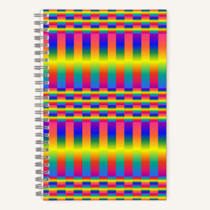 Dark and Light Rainbows (Checkers and Stripes) Notebook