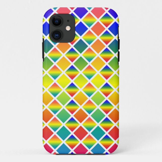 Dark and LIght Rainbows (Diamond Chequered) Case-Mate iPhone Case (Back)
