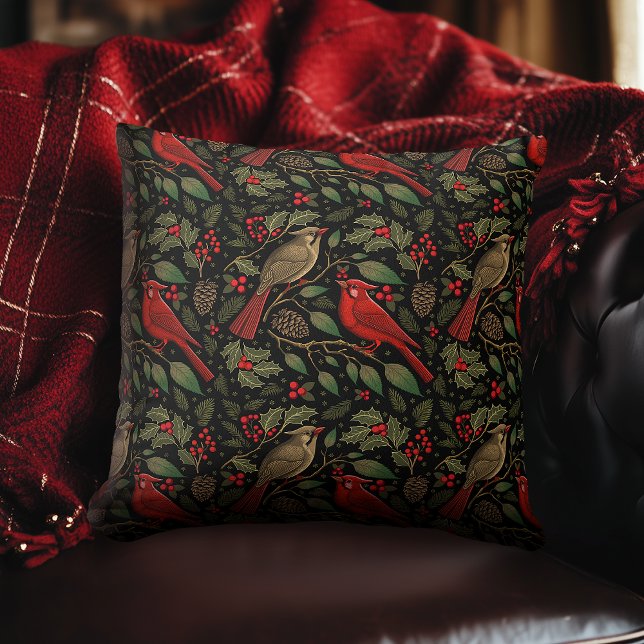 Dark and Moody Christmas Cardinals Cushion (Creator Uploaded)