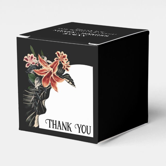 Dark and Moody Customisable Goth Wedding Favour Box (Front Side)