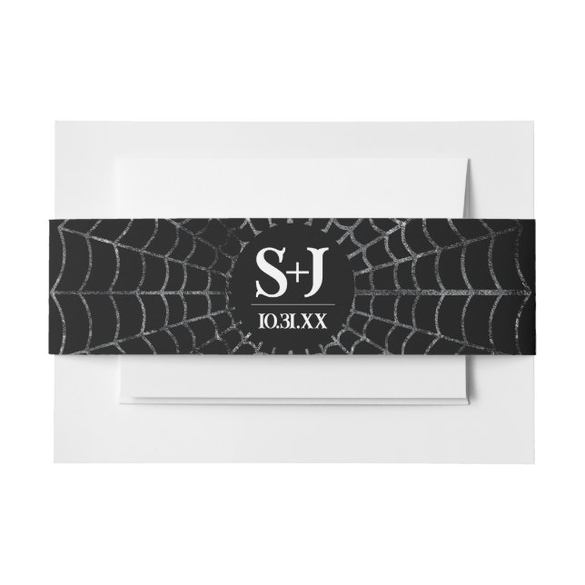 Dark and Moody Customisable Wedding Belly Band  Invitation Belly Band (Front Example)