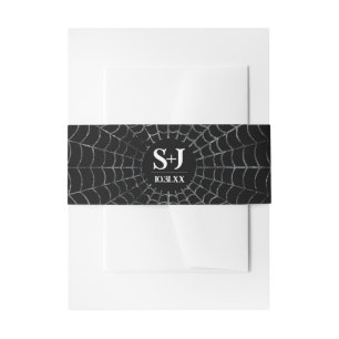 Dark and Moody Customisable Wedding Belly Band Invitation Belly Band