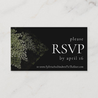 Dark and Moody Ferns Modern RSVP Card