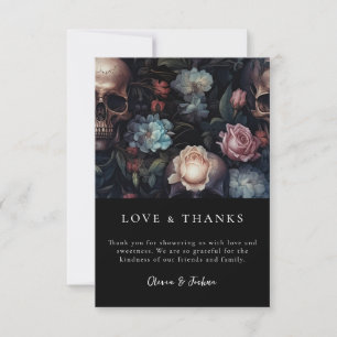 Dark and Moody Floral Gothic Bridal Shower Thank You Card