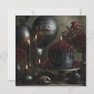 Dark and Moody Gothic Birthday Still Life  Holiday Card