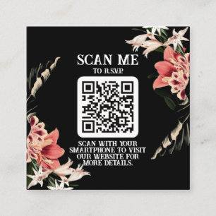 Dark and Moody QR Code Wedding Enclosure Card