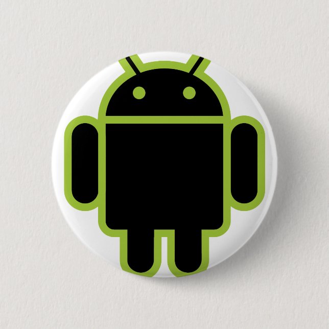 Dark Android 6 Cm Round Badge (Front)