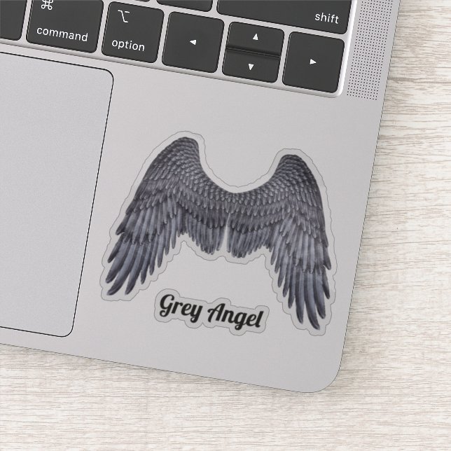 Dark Angel Grey Wings Vinyl Cutout Sticker (Detail)