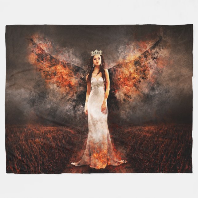 Dark Angel Personalizable Fleece Blanket (Front (Horizontal))