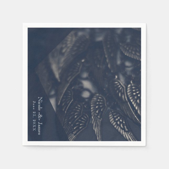 Dark Angel Wings Gothic Glam Chic Party Napkin (Front)