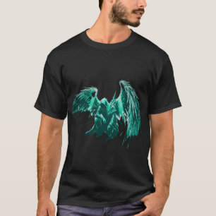 Dark Angel Wings Green Glow Gothic Aesthetic Stree T-Shirt