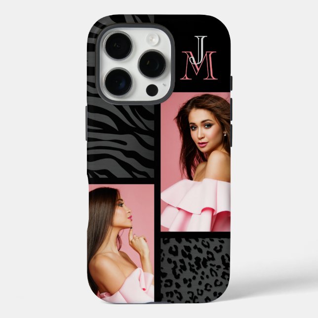 Dark Animal Print - Custom Photos & Monogram Case-Mate iPhone Case (Back)