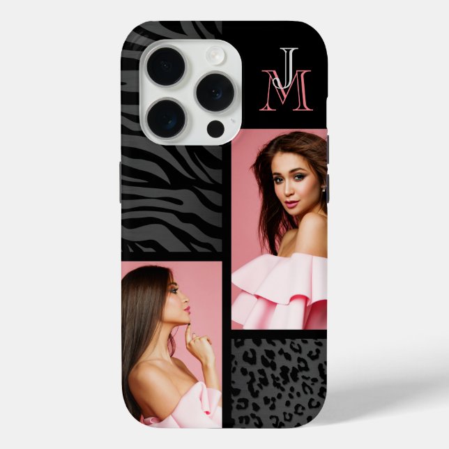 Dark Animal Print - Custom Photos & Monogram Case-Mate iPhone Case (Back)