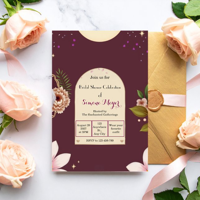 Dark Anime Fantasy Bridal Shower Invitation (Creator Uploaded)