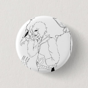Dark Anime Fantasy Crow and Demon Art 3 Cm Round Badge