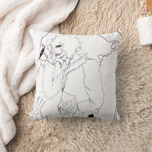 Dark Anime Fantasy Crow and Demon Art Cushion (Blanket)