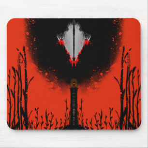 Dark Anime Fantasy Crow and Demon Art Mouse Pad