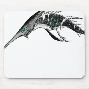 Dark Anime Fantasy Crow and Demon Art Mouse Pad
