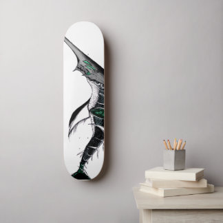Dark Anime Fantasy Crow and Demon Art Skateboard