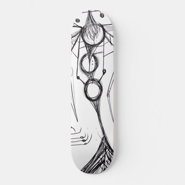 Dark Anime Fantasy Crow and Demon Art Skateboard (Front)
