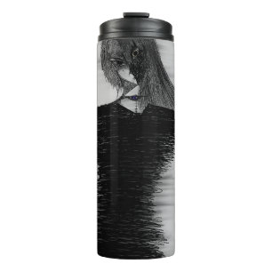 Dark Anime Fantasy Crow and Demon Art Thermal Tumbler