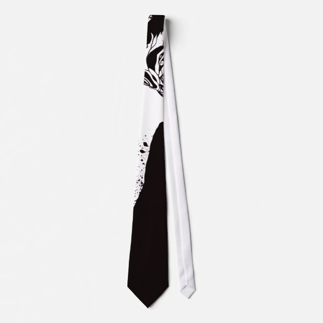 Dark Anime Fantasy Crow and Demon Art Tie (Front)