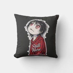 Dark Anime  "Still Here" Aesthetic Gothic Illustra Cushion