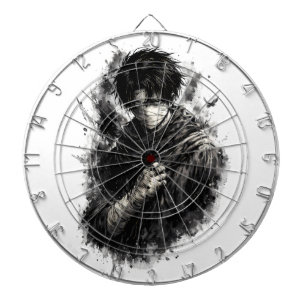 Dark Anime Warrior Bandaged Ninja Grunge Art Dartboard