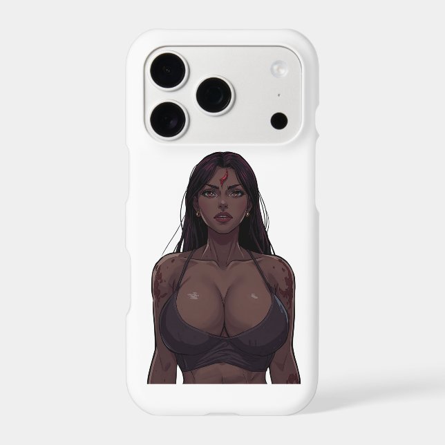 Dark Anime Warrior Woman Illustration (Back)
