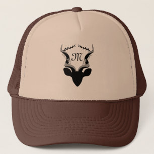 Dark Antelope Silhouette Monogram Trucker Hat