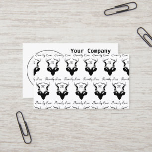 Dark Antelope Silhouette w Customised Monogram Business Card