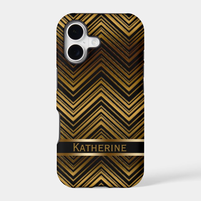 Dark Antique Gold Chevron Pattern (Back)