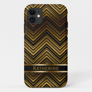 Dark Antique Gold Chevron Pattern Case-Mate iPhone Case