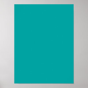 Dark Aqua Blue Green Fashion Colour Trend Customis Poster